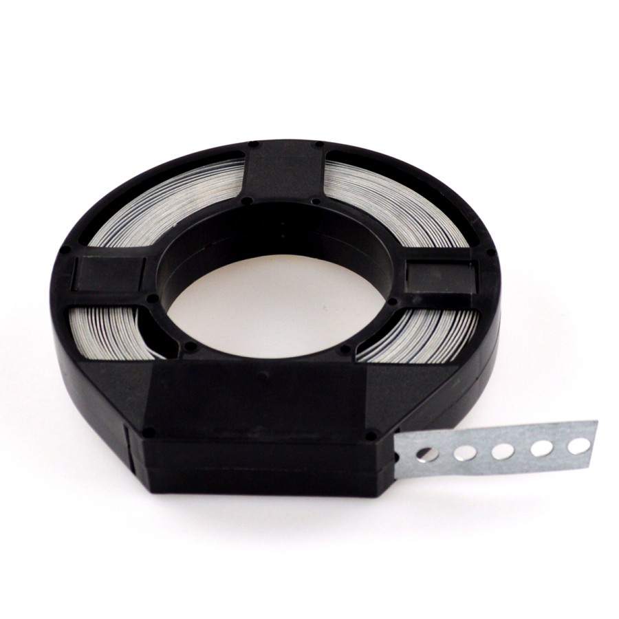 Montagelochband verzinkt Sonderpreis Montageband Baumarkt 25x0,75mm | Stahl Lochband Abrollbox 10m