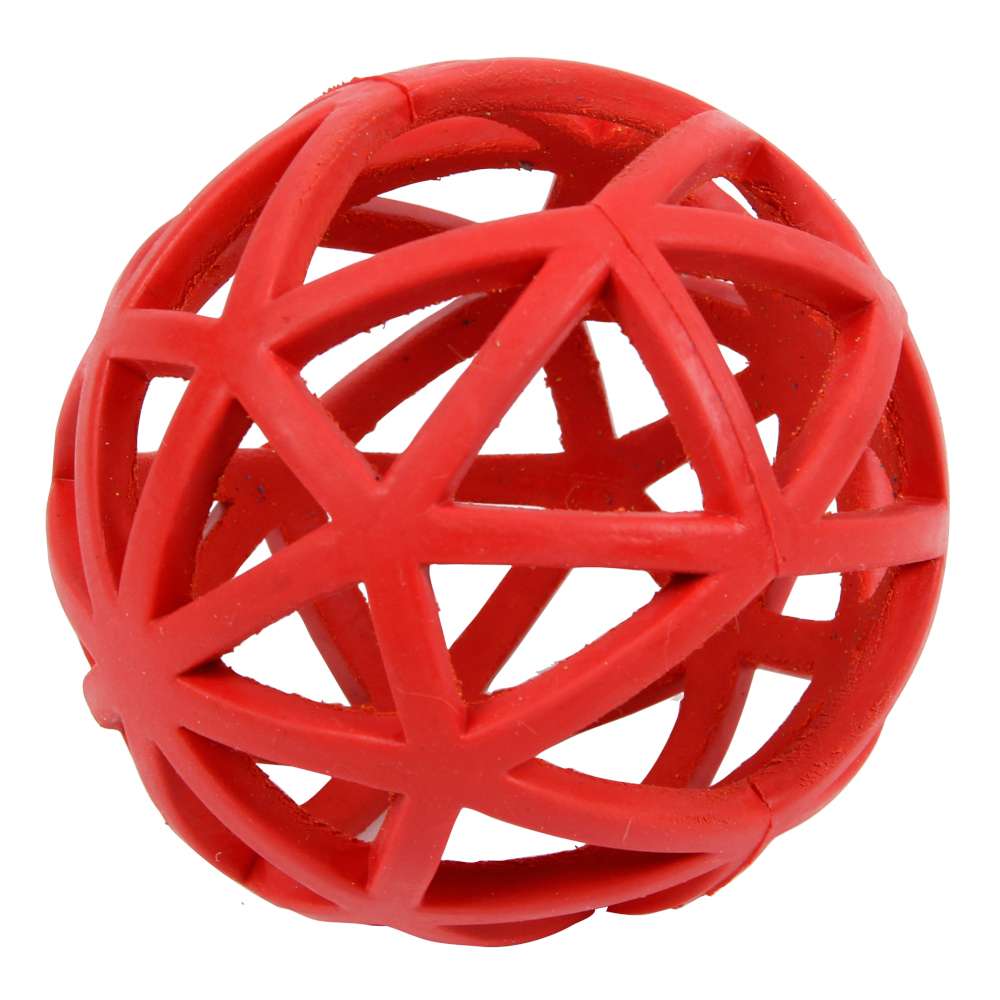 Hundespielzeug Gitterball aus Naturgummi rot Sonderpreis Baumarkt