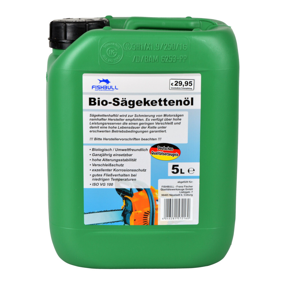 BioFair Sägekettenöl (5 Liter) aus 100% reinem Rapsöl-Vollraffinat :  : Garten